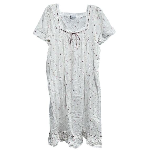 Victorian The 1 For Us Babydoll Evelyn Nightgown Dress XL White Floral Ribbon - Picture 1 of 8